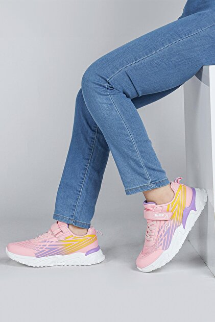 Jump 30030 Pembe - Mor - Sarı Kız Çocuk Sneaker Günlük Spor
