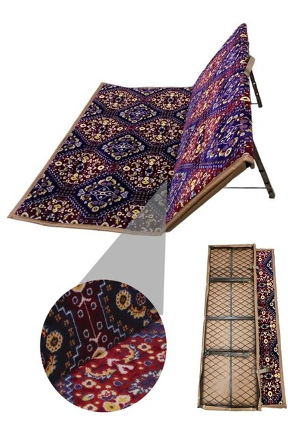 Foldable ground camping chair with backrest 120 cm adjustable ground chair for outdoor trips