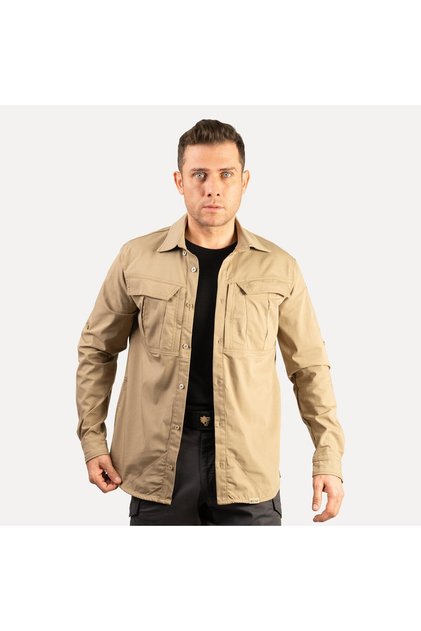 Yabgu 4 Pockets Four Seasons Long Sleeve Beige Tactical Shirt