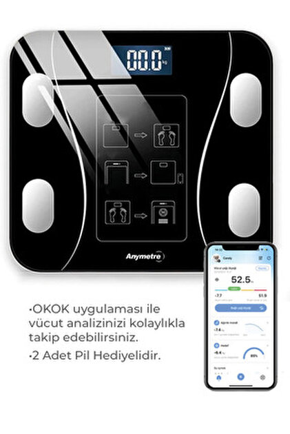 Genel Markalar Dijital Baskül Yağ Su Kas Vücut Kitle Endeksi Kilo Ölçer ...