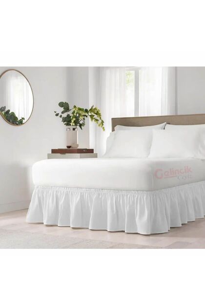 Bed Base Ruffle Bed Skirt Double Size 42X800