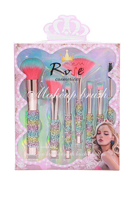 Roesıa Rose Cosmetics Rose 7'li Taşlı Makyaj Fırça Seti - Fiyatı