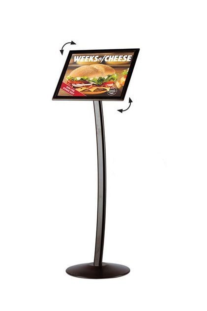 Curved Decorative Menu and Direction Information Board A4 (21X30) Black