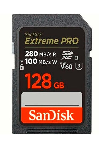 Sandisk 128GB Extreme PRO UHS-II SDXC 280MB/s V60 Hafıza Kartı