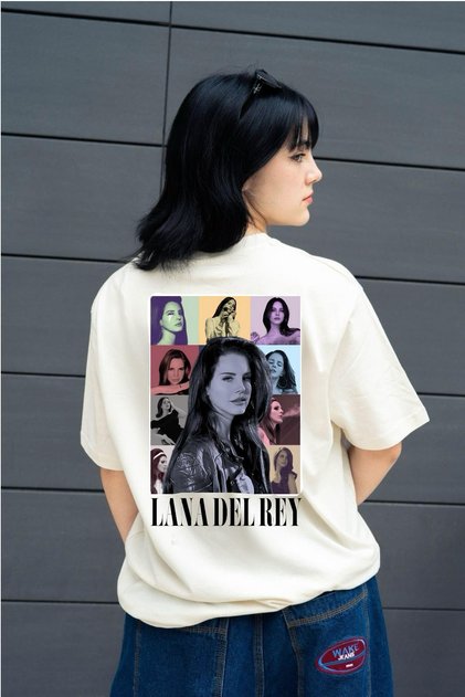 Μπλουζάκι Lana Del Rey Color Photo Collage Beige - Mingalondon