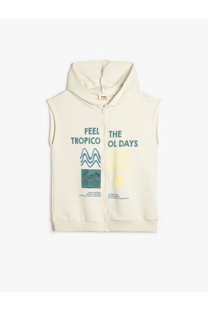 ecru Sleeveless Sweatshirt