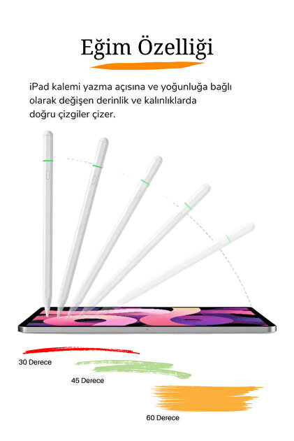 Fuchsia iPad Pencil 11 Nesil A16 Uyumlu Avuçiçi Red Eğim Özellikli