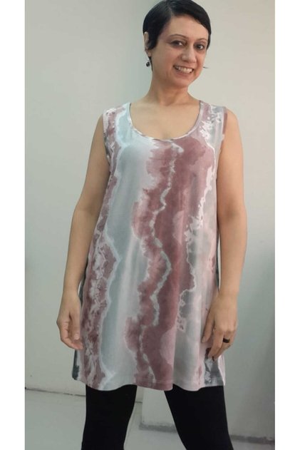 Colorful thick strap combed cotton viscose T-shirt