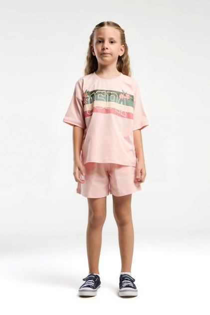 U.S. Polo Assn. Fată, Licențiat, Tricou Pantaloni scurți, Set de sus și de jos
