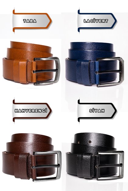 4 Pieces Genuine Buffalo Leather Men's Jeans Belt Combination