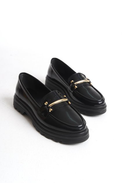 Women's Lightweight and Thick Sole Daily Casual Oxford, Buckle Detailed Loafer Shoes