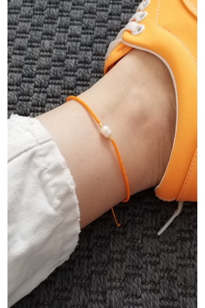 Miyuki Dizi Single Row Minimal Anklet with Real Freshwater Pearl (Zethin Tree Anklet)