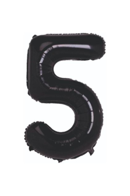 Foil Balloon Number 5 Helium Balloon 76 Cm Black Color - 5 Year Old Balloon - 5 Year Old Balloon -5 Number Balloon