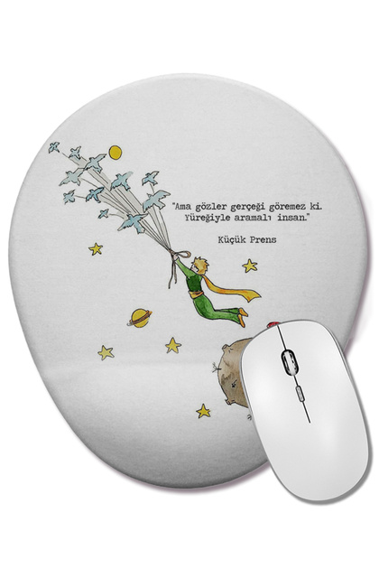 Le Petit Prince Küçük Prens 05 Bilek Destekli Oval Mouse Pad