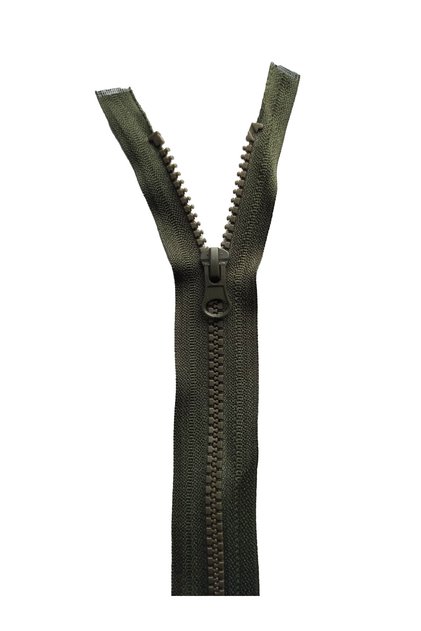 Khaki 80 cm Bone Tooth Zipper 1 Piece