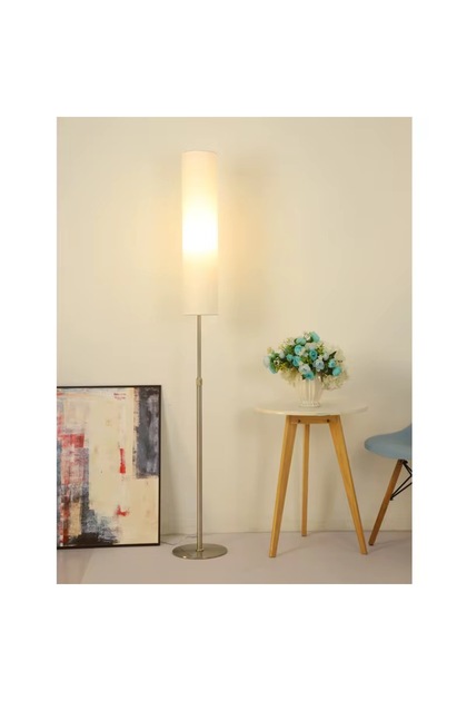 Floor lamp, new lampshade, modern lamp, lamp with cylindrical shade, fabric lamp
