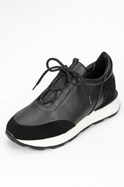 Siena Genuine Leather Handmade Black Suede Leather Sneakers Shoes