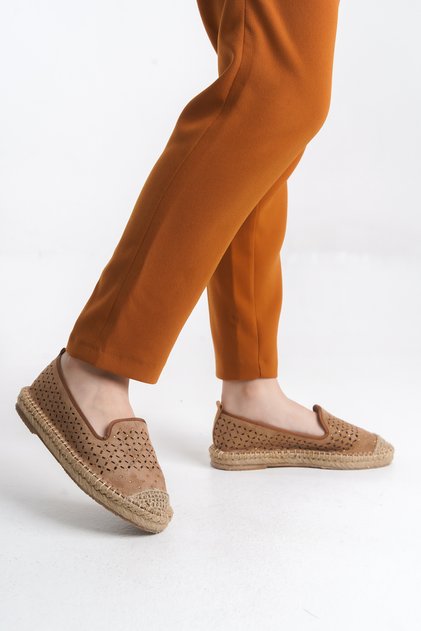 Women's Espadrille Flat Heel Stone Detailed Casual Shoes Lola