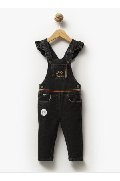 Girl 1-4 Years Denim Embroidered Salopet