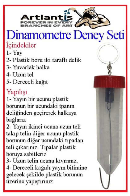 Dinamometre Deney Yapım Seti 1 Adet Deney Proje Tasarım Şırıngalı Basit Dinomometre Modeli Deney Mal