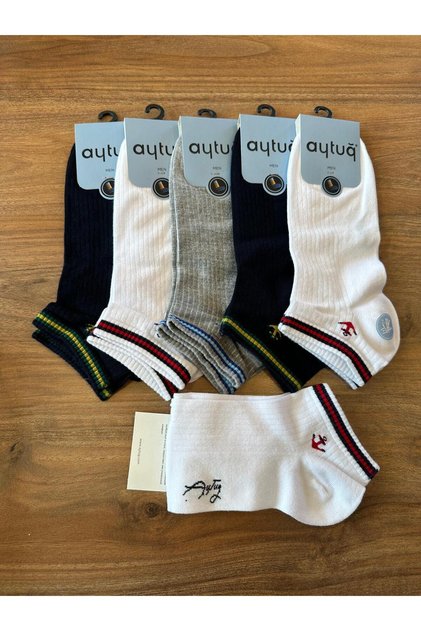 Premium Men's Seamless Bamboo Comfortable Summer Sailor Pattern Booties Socks 6 Pack