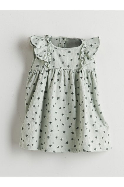 Crew Neck Floral Baby Girl Dress