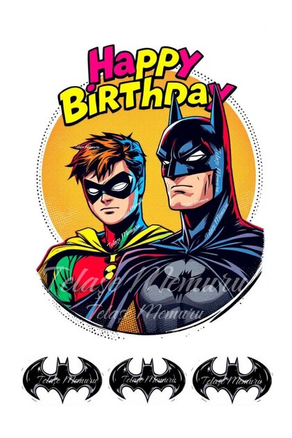 Batman Cake Topper - Cake Picture and Print - Batman Birthday Edible Paper Print 5