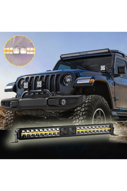 Led Bar 80 Cm Off Road Kamyon Tır Traktör Tepe Lambası 12-24 V Beyaz Işık DRL Gündüz Led
