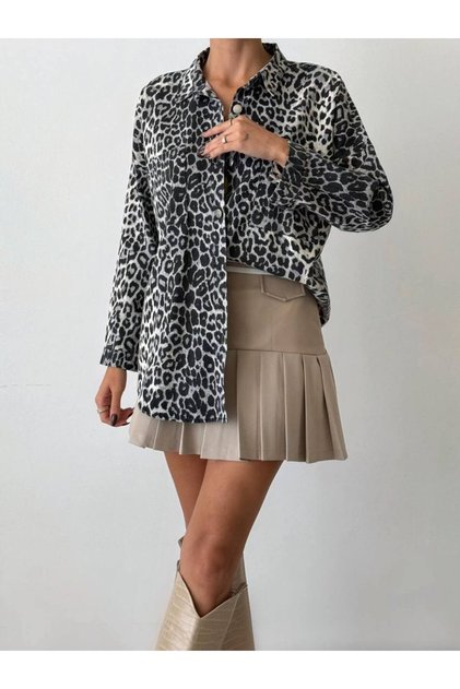 Leopard Gabardine Shirt