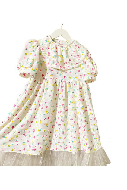 Crispy Dress, Floral Patterned Ottoban Fabric