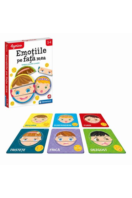Vzdělávací hra, Emoce na mé tváři, Agerino, 2–4 roky, Porozumění emocím, Clementoni