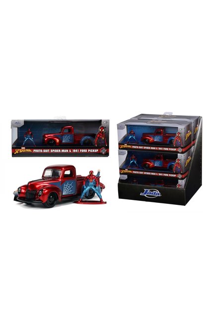 Jada Marvel Set Masinuta Metalica Ford Pick Up Scara 1:32 Si Figurina Metalica Spider Man