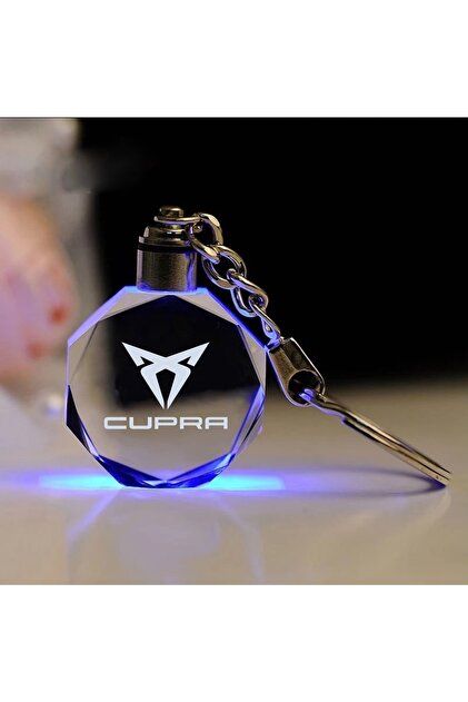 Cupra Seat Uyumlu 7 Renk Yanan Led Işıklı 3d Araba Anahtarlık Yedek Pil Hediye Hediye Anahtarlık