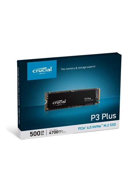 Crucial P3 Plus 500GB 3D NAND GEN4 NVMe PCIe M.2 SSD (4700-1900 MB