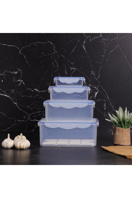 4Pcs Food Storage Container Transparent Container