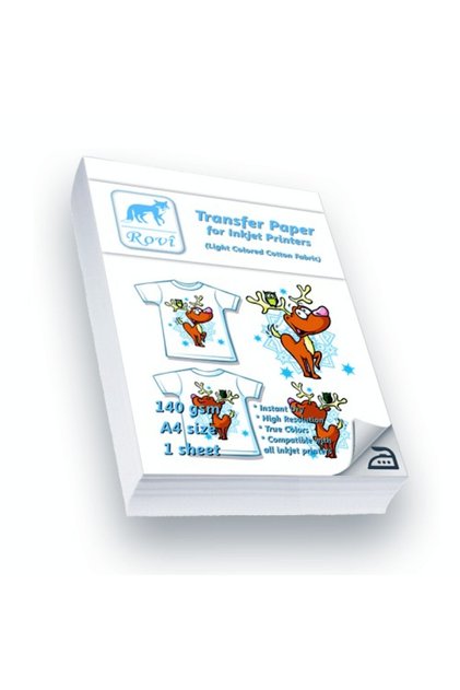Rovi Transfer Kağıdı (AÇIK RENK PAMUKLU KUMAŞ) - 140gsm - 1yp - A4