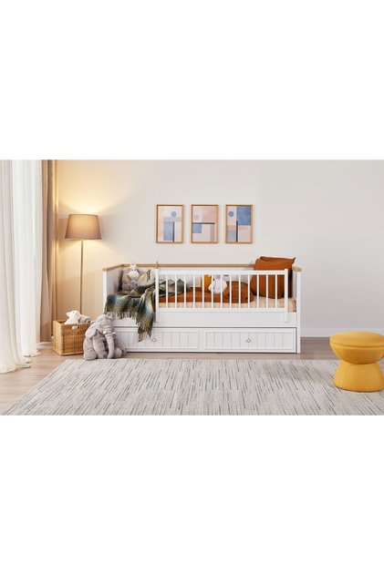 Lora Yavrulu Karyola Takımı, Beyaz, 90x200
