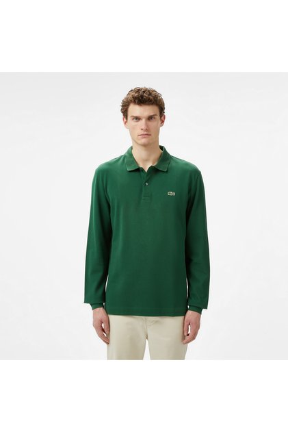 L.12.12 Erkek Slim Fit Uzun Kollu Yeşil Polo