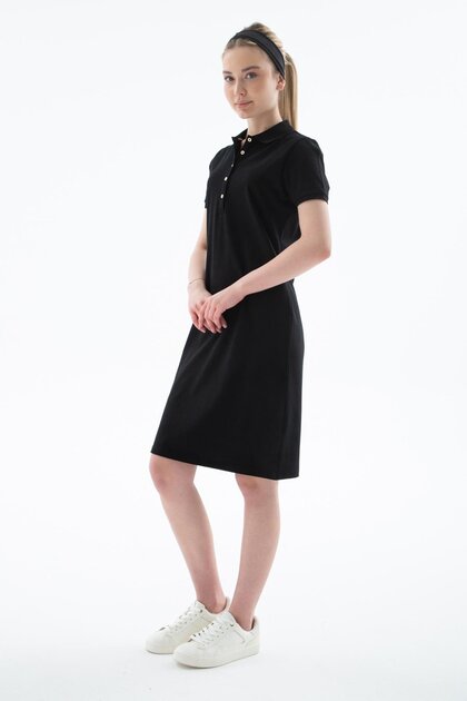 Polo Neck Dress Black