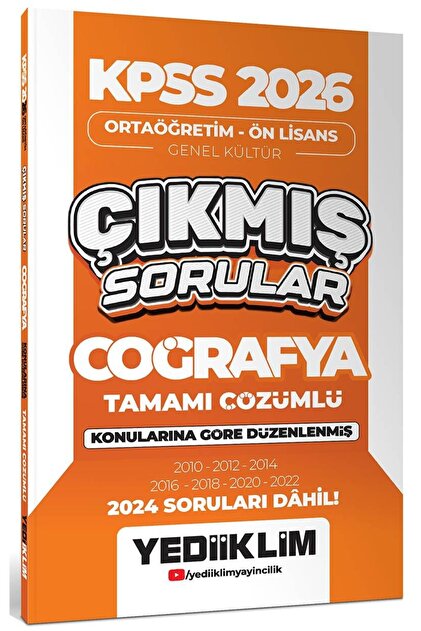 Yediiklim Yayınları Kpss 2026 Ortaöğretim Ön Lisans Coğrafya