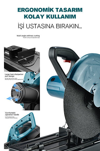 POWER BLACK 2000 W 355 Mm Bakır Sargılı Metal Şanzıman Profesyonel