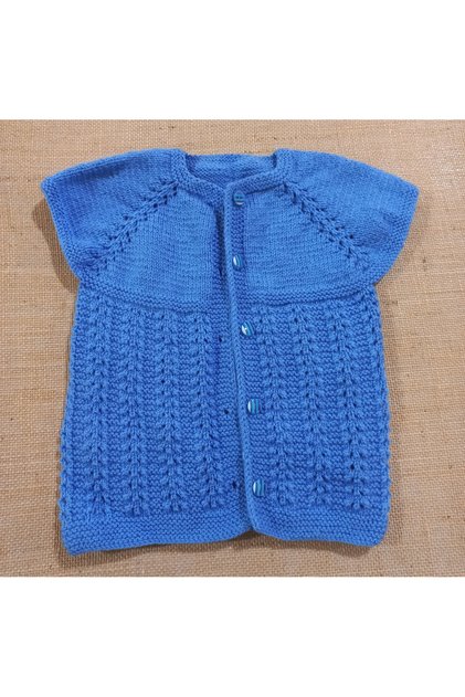 Hand Knitted 1-2 Years Old Blue Baby Vest