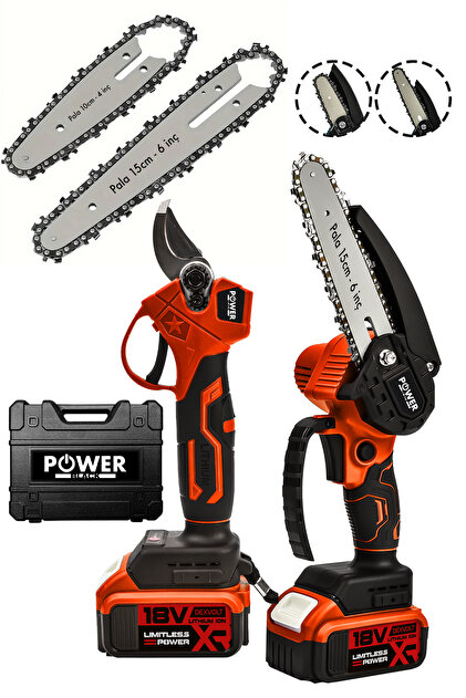 POWER BLACK Germany 2 Li Set 18 Vf 3 Ah Çift Akülü Çelik Şanzıman