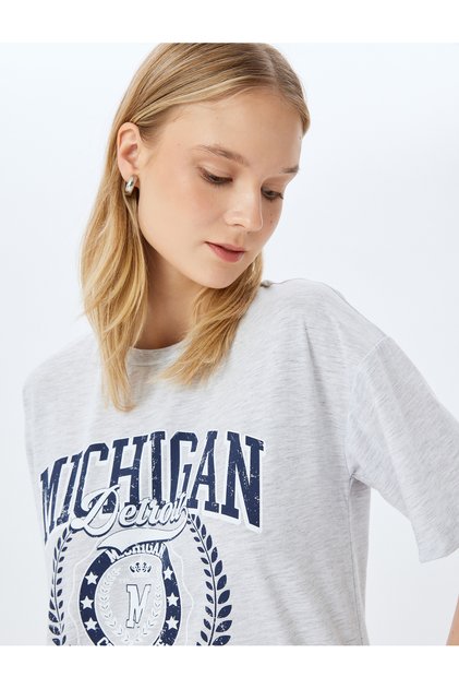 Gray Varsity Printed T-Shirt