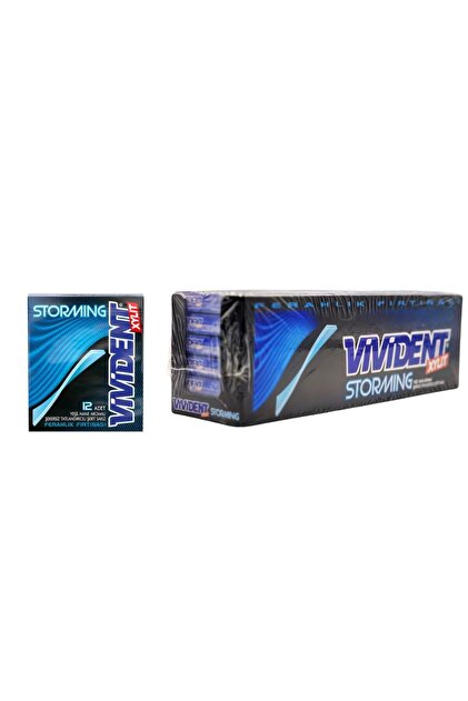 Vivident Storming Yeşil Nane Aromalı Şekersiz Sakız 33 g x 18 Adet