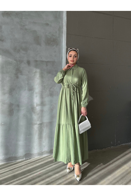 ENSA TESETTUR Asian Wrinkled Dress Mint- Trendyol ENSA TESETTUR Asian Wrinkled Dress Mint- Trendyol