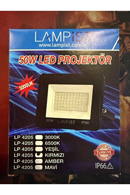Lampist 50 Watt Led Projektör KIRMIZI RENK - Fiyatı, Yorumları
