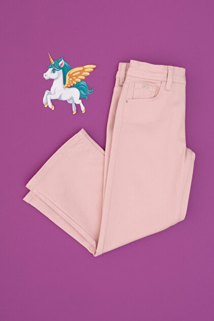 Kız Çocuk Açık Pembe Loose Fit Jean Pantolon 50304247-VR078