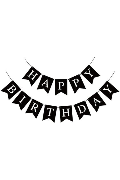 Silver Metallic Happy Birthday Lettering
