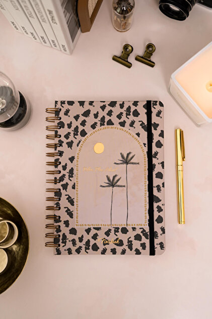 Matt Notebook A5 15x21 cm Spiralli Lastikli Kareli Tarihsiz Not